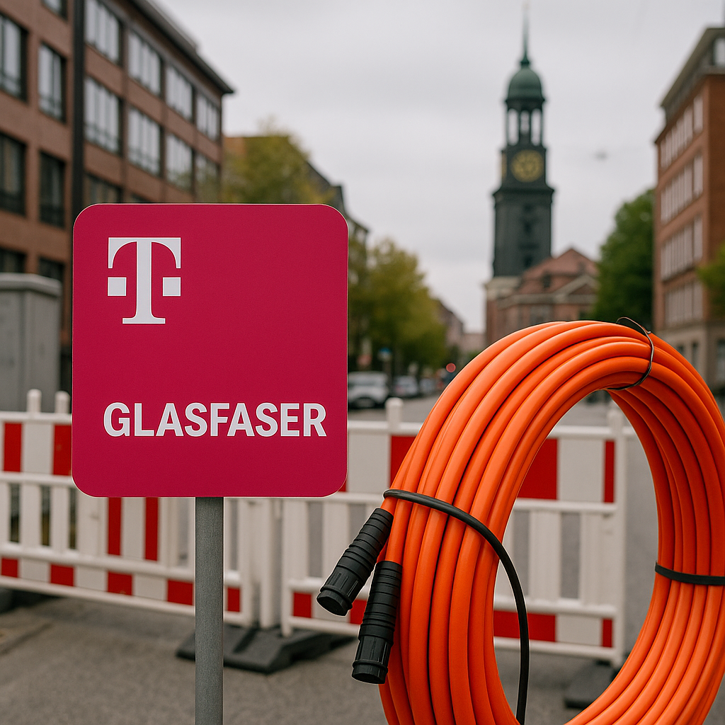 Illustration of Telekom Glasfaser Hamburg: Ausbau für Privat & Business