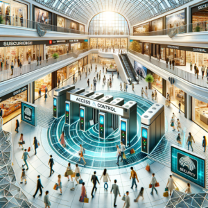 Illustration of Zutrittskontrolle Shoppingcenter: Sichere Besucherströme steuern