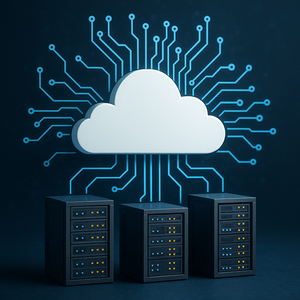 Illustration of Cloud Computing Infrastruktur: Basis skalierbarer IT-Systeme