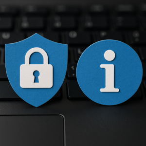 Illustration of Datenschutz und Informationssicherheit: Untrennbar verbunden