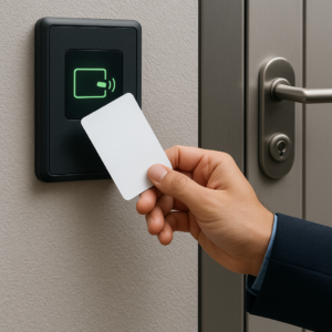 Illustration of Karten Türöffner: Komfortable Zutrittskontrolle modernisiert