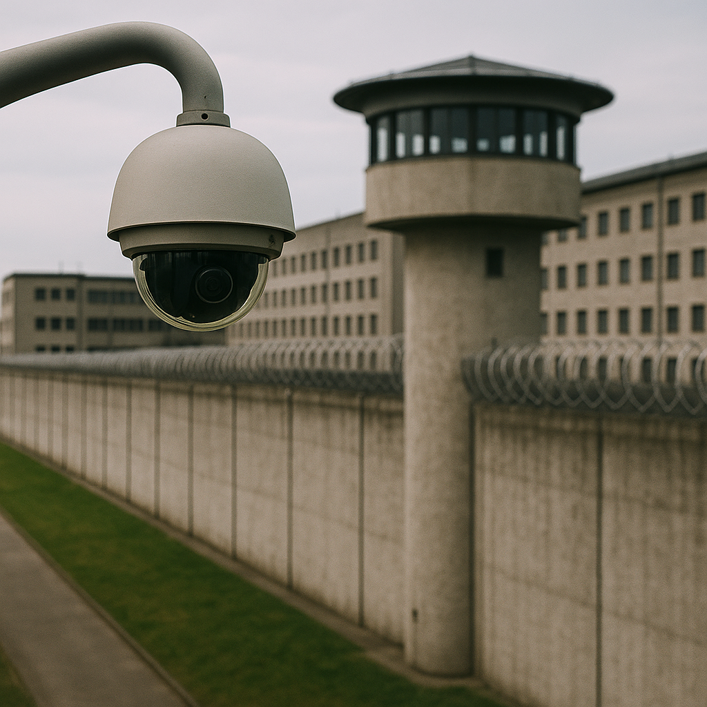 Illustration of Videoüberwachung Justizvollzugsanstalt: Maximale Sicherheit & Kontrolle