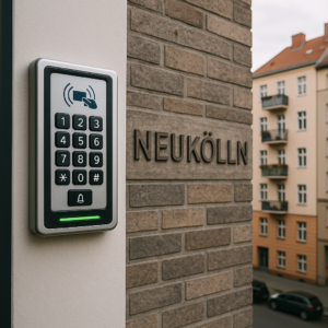 Illustration of Zutrittskontrolle Neukölln: Professionelle Lösungen für Firmen &amp; Wohnanlagen
