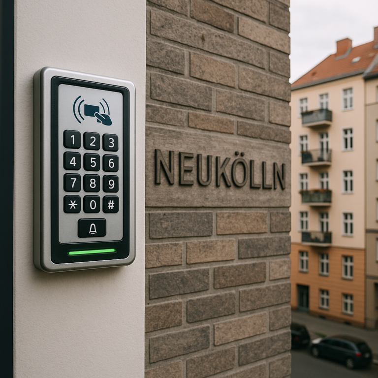 Illustration of Zutrittskontrolle Neukölln: Professionelle Lösungen für Firmen &amp; Wohnanlagen